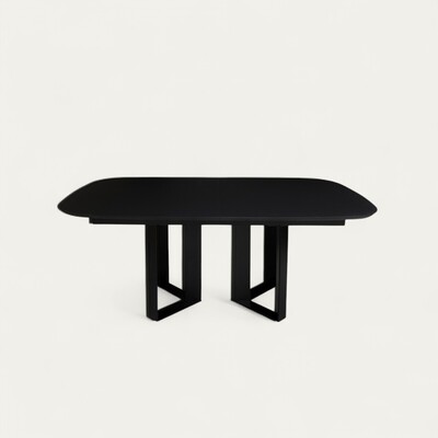 41835_Table slim ovale Trombone Fénix noir 2 allonges de 48 ouverture synchronisée made in bretagne Pirotais meubles