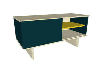 42250 Meuble tv Chêne sur mesure 1 niche 1 porte coulissante