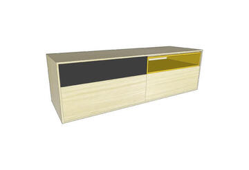 42272 Meuble TV Chêne 3 tiroirs 1 niche sur mesure