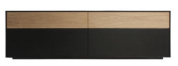 42274_Meuble TV chêne wengé noir sur mesure 4 tiroirs