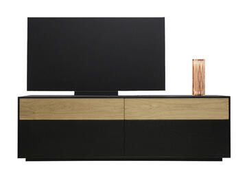 Buffet TV Chêne wengé noir et blanchi 42274