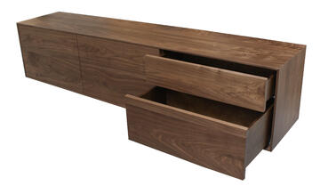 42276D_Meuble tv Noyer 6 tiroirs sur mesure personnalisable