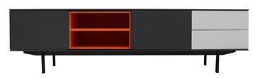 42280 Meuble TV laqué gris orange made in France
