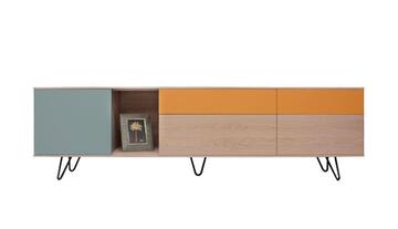 42282 Meuble TV Chêne 2 portes sur mesure