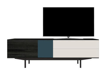 42285_Meuble TV chêne wengé sur mesure 2 portes 2 tiroirs
