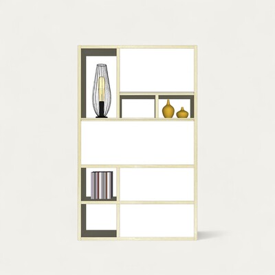 51416S-composition secrétaire télétravail 1 abattant 1 relevant 2 tiroirs chêne blanchi bois massif laqué blanc sur mesure personnalisable fabrication artisanale française