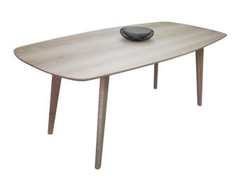 Table ovale Chêne blanchi et Fénix blanc 61640