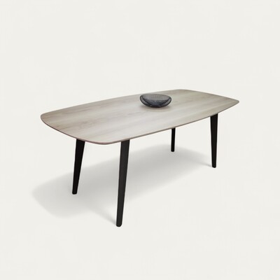 61630_table ovale chêne blanchi et laqué noir sans allonge sur mesure made in France