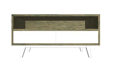 62239 Meuble TV Chêne fumé sur mesure