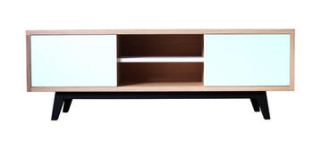 62260 Meuble TV Chêne sur mesure laqué blanc made in France