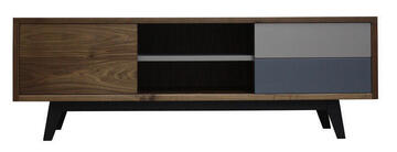 62265 Meuble TV Noyer gris-taupe-noir sur mesure