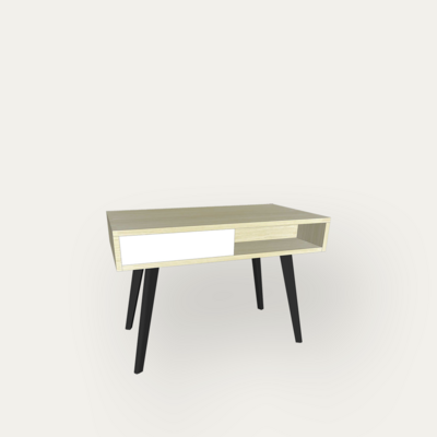 64120_Bureau 1 tiroir 1 niche_V1NTAG3 chêne blanchi