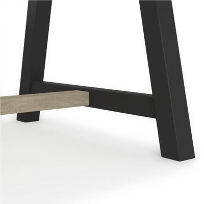 71530D table atelier tréteaux entretoise chêne blanchi bois de fil hêtre laqué noir assemblage ébénisterie personnalisable fabrication française