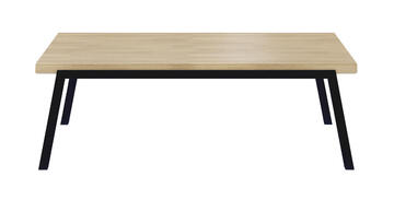 81672_TABLE oxygen chêne blanchi pieds balustrade 1 allonge sous plateau
