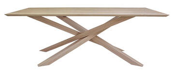 81725_Table Mikado châtaignier blanchi plateau biseauté sur mesure fabrication artisanale française