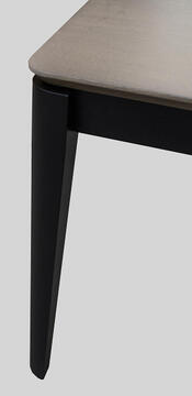 91552d table carrée cooper chêne blanchi et wengé noir allonge en bout pied sur roulettes made in bretagne 100 % personnalisable