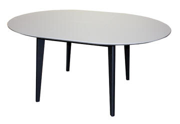 91652_Table ronde fénix blanc allonge papillon ouverture synchronisée pied slim hêtre balustrade bois massif made in Bretagne Rennes