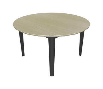 91654_Table de repas ronde  allonge en portefeuille collection cooper pieds fuseau arrondis à l'extérieur chêne blanchi bois massif fabriqué en France Pirotais