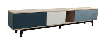 92200_Meuble TV 260 cm châtaignier massif sur mesure