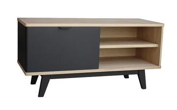 92250_Meuble TV chêne sur mesure porte coulissante