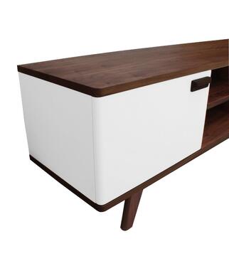 92260D Meuble tv noyer sur mesure laqué blanc