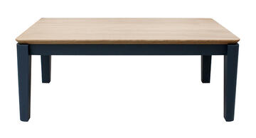 92571_table basse cooper chêne blanchi et laqué balustutade bois massif coins arrondis pied fuseau arrondi made in France