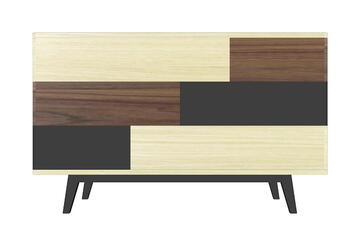 Commode Noyer naturel et laqué 93365