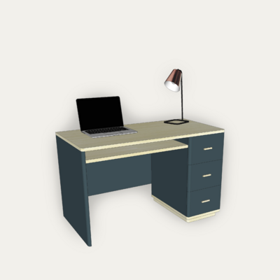 94147_Bureau cooper  demi ministre 3 tiroirs 1 niche chêne blanchi et laqué personnalisable made un bretagne-1