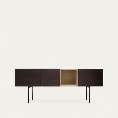 A2430 buffet chêne anthracite et blanchi pied métal personnalisable fabrication française