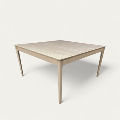 B1554_TABLE bridge carrée 1 allonge papillon en bout chêne blanchi sur mesure made in France