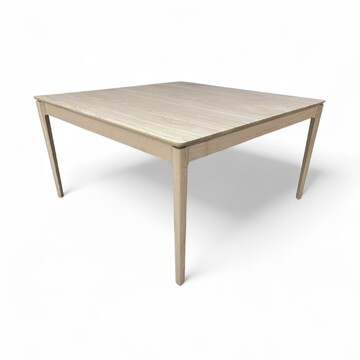 B1554_TABLE bridge carrée 1 allonge papillon en bout chêne blanchi sur mesure made in France