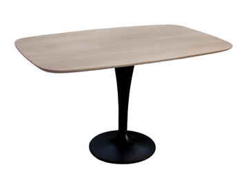 Table ovale Chêne blanchi et pied tulipe métal B1828