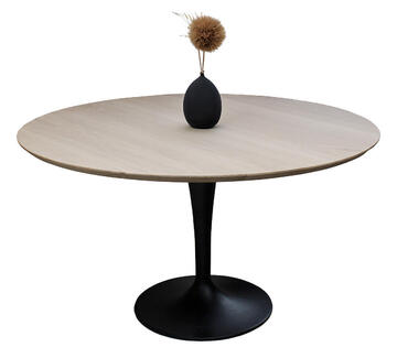 Table ronde Chêne blanchi et pied tulipe B1919