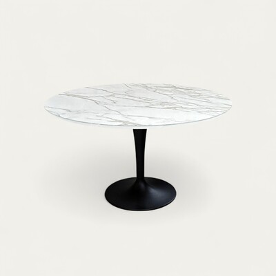 B1919C_Table ronde céramique pied tulipe en métal made in Bretagne toute dimension