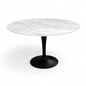 B1919C_Table ronde céramique pied tulipe en métal made in Bretagne toute dimension