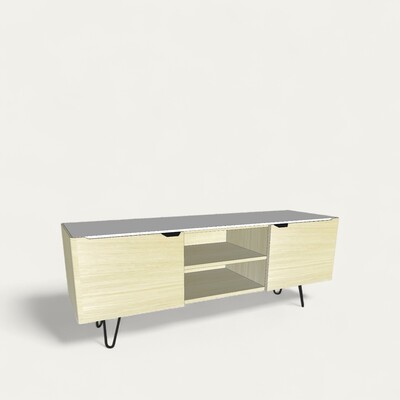 B2260_ BUFFET TV 2 portes 1 niche_BRIDGE CHENE-Photoroom
