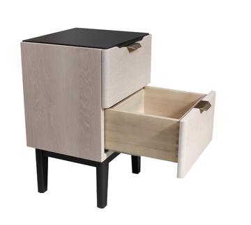B3451PSDd_Table de chevet en Chêne 2 tiroirs sur mesure
