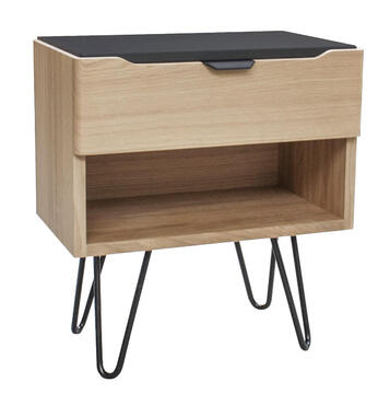 B3452_Table de chevet Chêne blanchi sur mesure 1 tiroir 1 niche