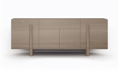 Buffet Nova 4 portes 1 tiroir chêne blanchi sur mesure fabrication française