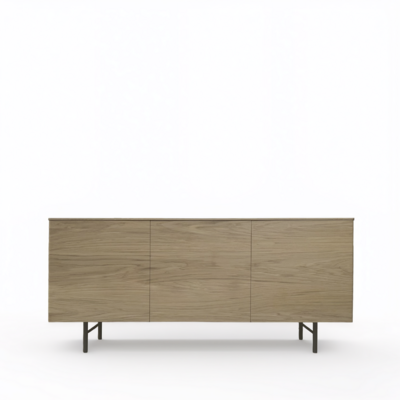 Buffet Ublo portes pleines pied H métal noir  sur mesure made in bretagne Rennes