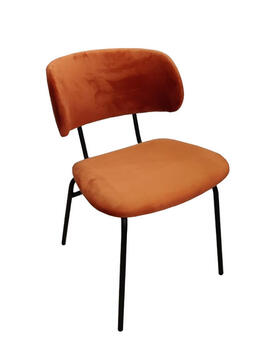 Chaise juliette velours brique métal noir