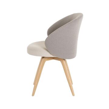 Chaise MOBITEC NEO bicolore avec accoudoirs pied bois tissu personnalisable c