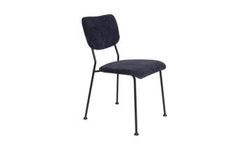 chaise benson bleu foncé pied métal noir