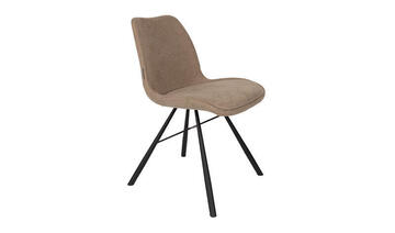 chaise brent sable pied métal noir croisillons