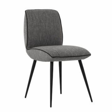 Chaise MOBITEC 100 pied métal conique noir tissu hip hop gris passepoil personnalisable