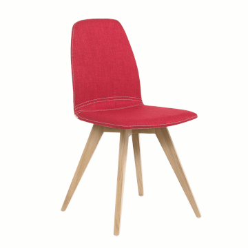 Chaise MOBITEC 11 pied bois tissu hip hop rouge personnalisable