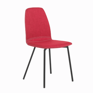 Chaise MOBITEC 11 pied métal noir tissu hip hop rouge personnalisable