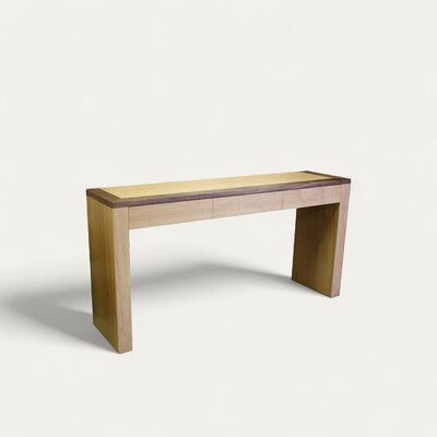 Console Solstis 3 tiroirs chêne et noyer naturel sur mesure made in bretagne
