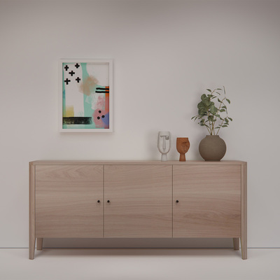 D1160_Buffet 3 portes DOLCE chêne blanchi sur mesure made in bretagne