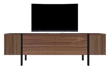 F2360_Meuble TV 2 portes Noyer et wengé sur mesure